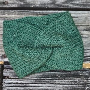 NEW knit headband/ear warmer, forest green